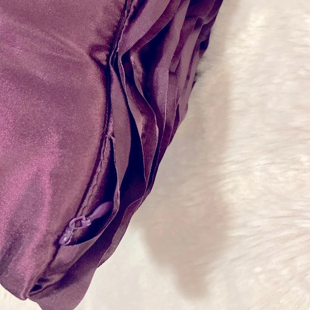 Wave Satin Throw Pillow Feather Filled Microsuede Solid Color Decorative‎ Throw